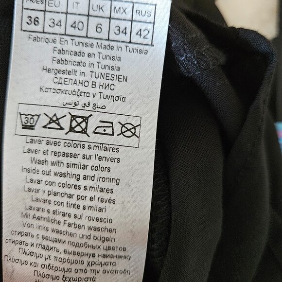 NAF NAF Paris Black dress longsleeves with ruffles detail Size 36 - Picture 13 of 15